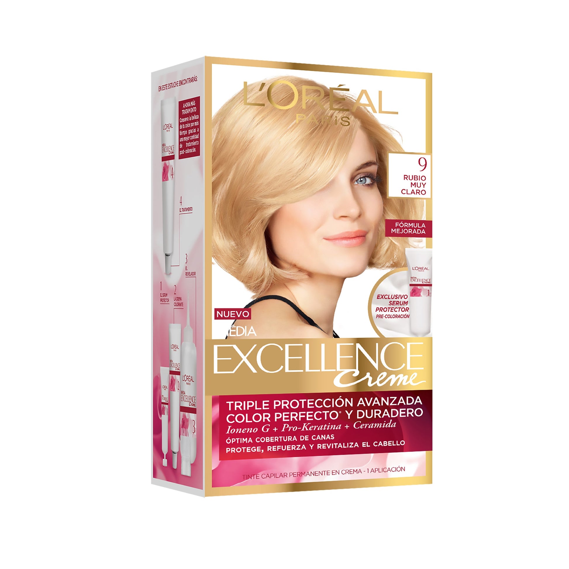 2 Tubos Tinte Excellence Loreal 9 Rubio Claro